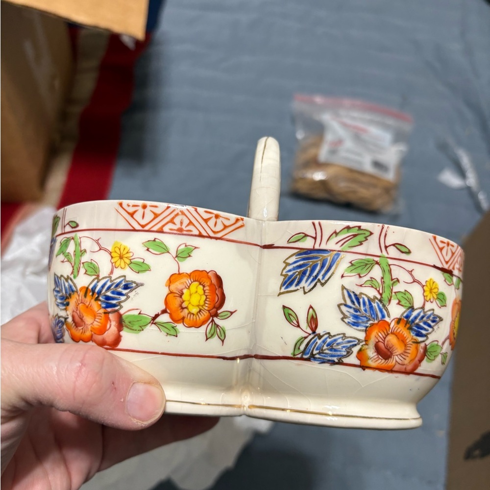 Floral Ceramic Art Piece - Multicolor